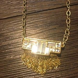 Lia Sophia Gold and Cut Crystal Tassel Necklace